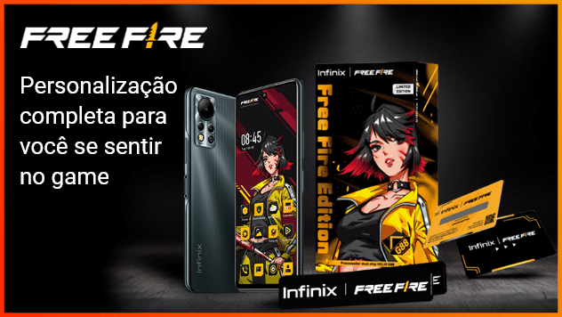 Smartphone INFINIX Free Fire 128 GB Câmera Tripla até 50 MP 5000
