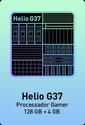 Helio G37 - Processador Gamer - 128GB + 4GB