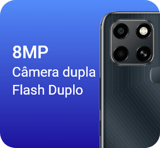 Câmera dupla com flash duplo
