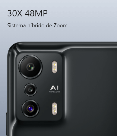 Câmera de 48MP com sistema hibrido de zoom